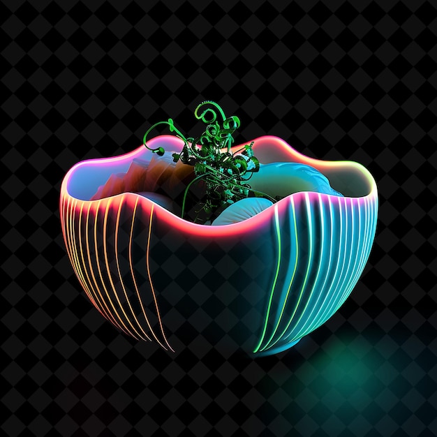 PSD a colorful apple with a green and blue design on it