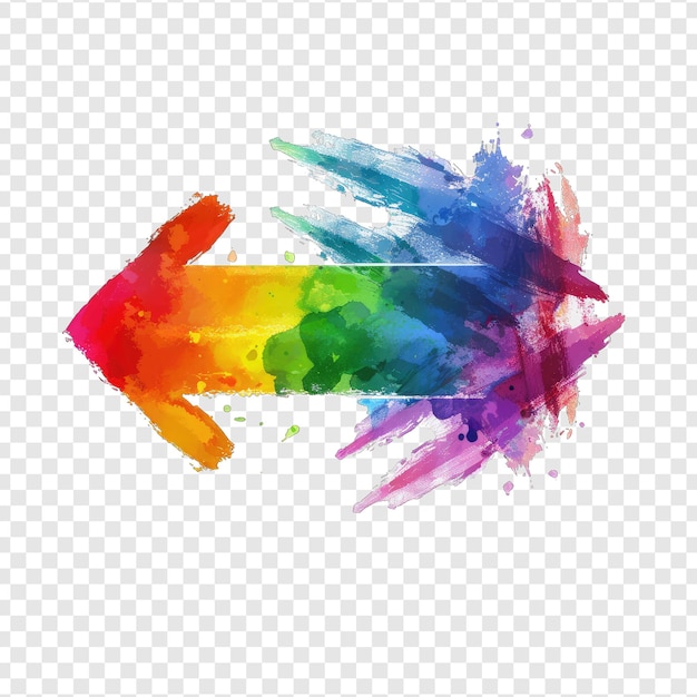 a colorful arrow with a rainbow on a white background png