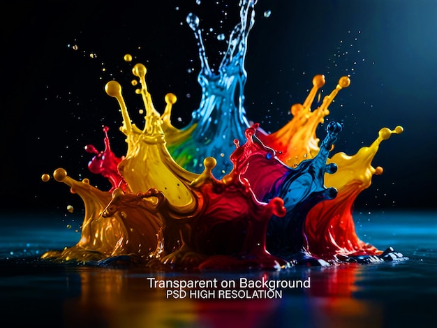 Colorful artistic stains of watercolor Transparent Background