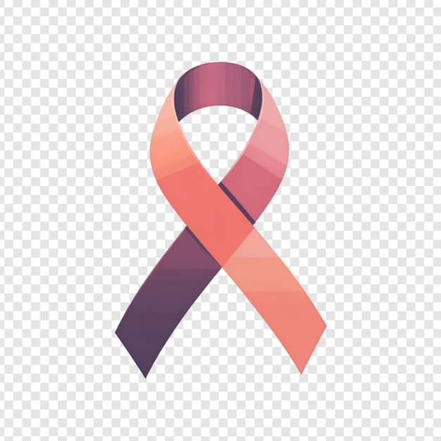 PSD colorful awareness ribbon for charity support on a transparent background