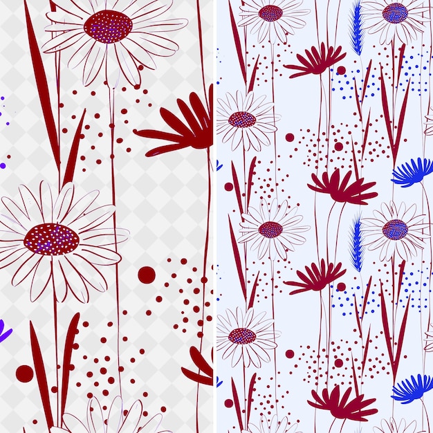 PSD a colorful background with flowers and a white background with different colors