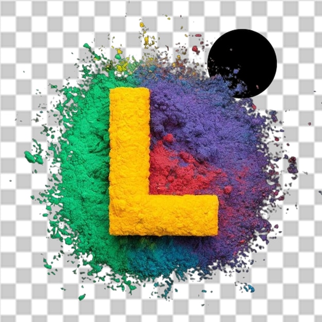 a colorful background with the letter l on it