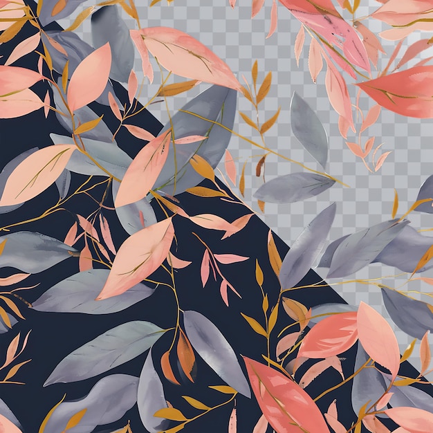 PSD a colorful background with a pattern of leaves and flowers