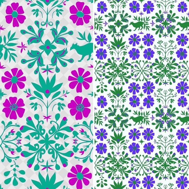 a colorful background with purple and green flowers and leaves