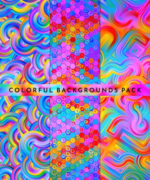 PSD colorful backgrounds pack