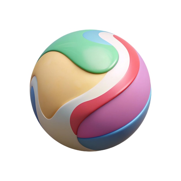 PSD a colorful ball with a green and red design on it