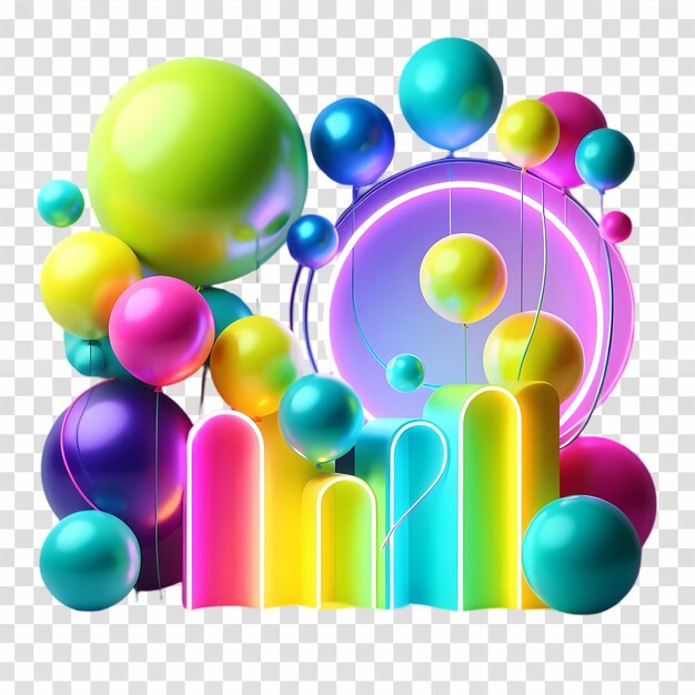 Colorful Balloon 4k HD Isolated on Transparent Background