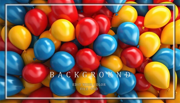 PSD colorful balloons background