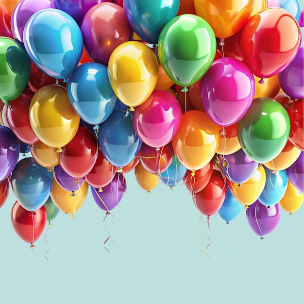 PSD colorful balloons isolated on transparent background