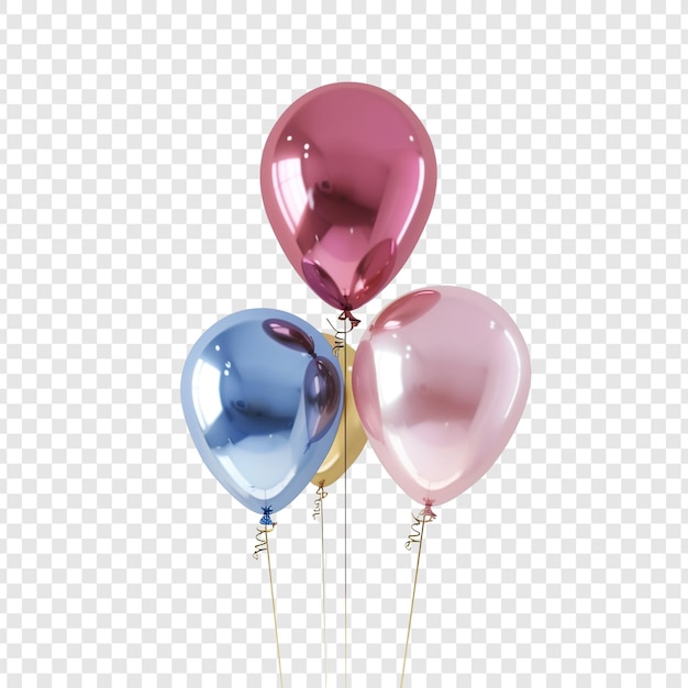 Colorful Balloons on Transparent Background