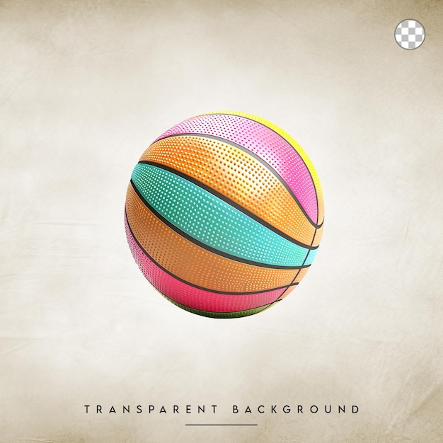 colorful Basketball isolated on transparent background