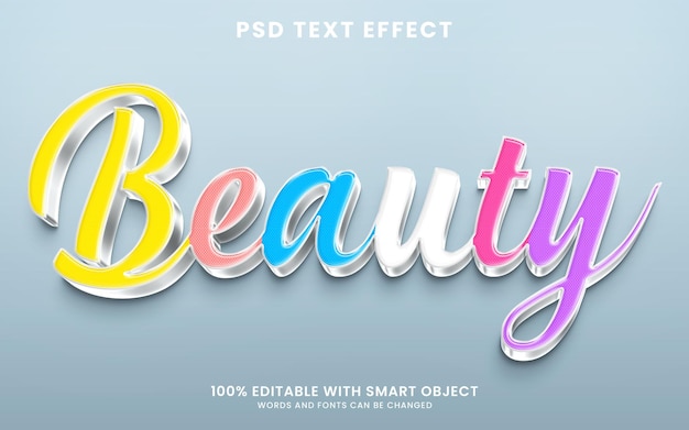 Colorful beauty 3d text effect