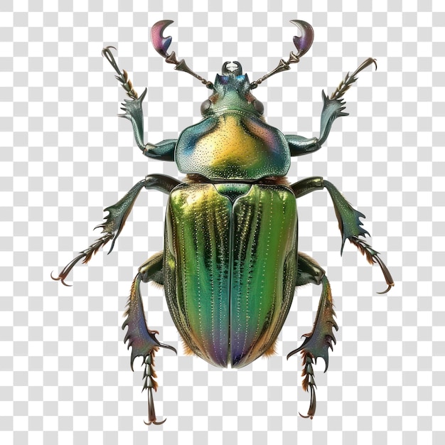 Colorful beetle on transparent background