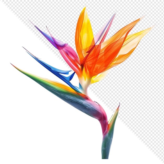 PSD a colorful bird of paradise flower