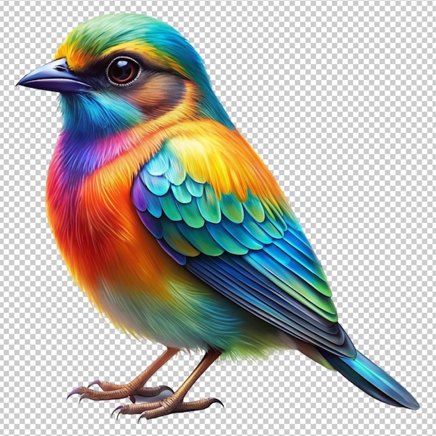 PSD a colorful bird with a colorful background of feathers