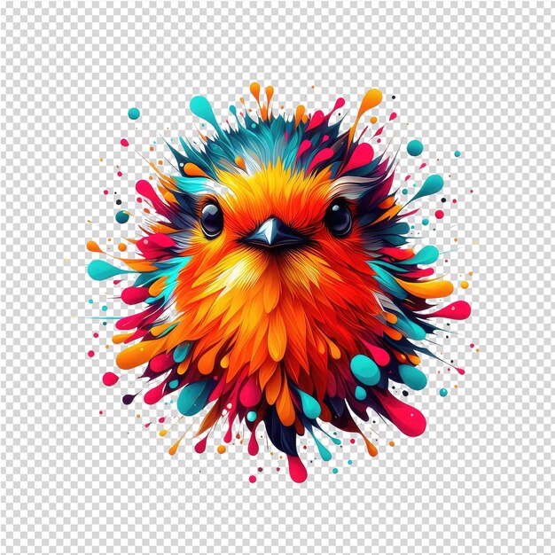 a colorful bird with a colorful background of splashes