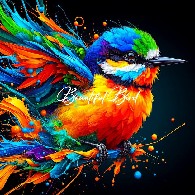 a colorful bird with the word quot cyano quot on it