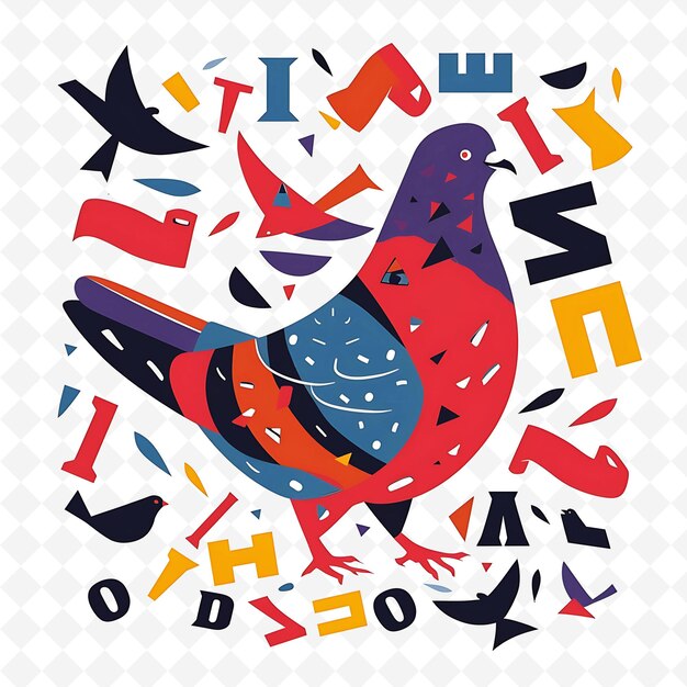 PSD a colorful bird with the word im in the middle of the letters im