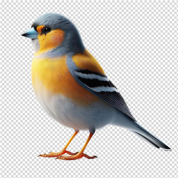 a colorful bird with a yellow beak and orange feet