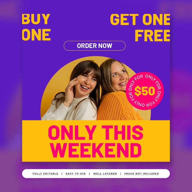 Colorful bold fashion sale instagram template