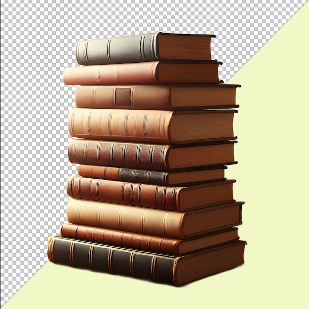 colorful books 3D PNG Stack of books Transparent Background PSD File Books stacked isolated