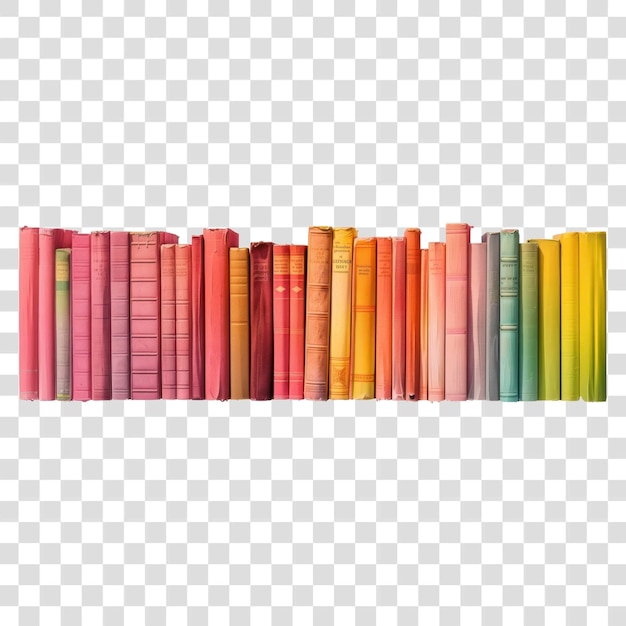 PSD colorful books arranged in gradient