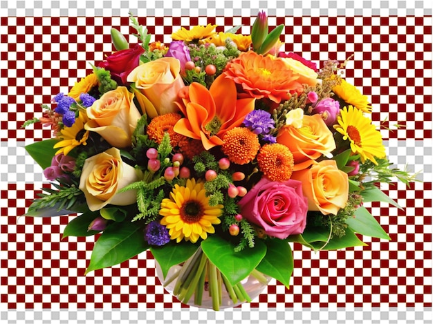 colorful bouquet of flowers for weddings and speci on transparent background