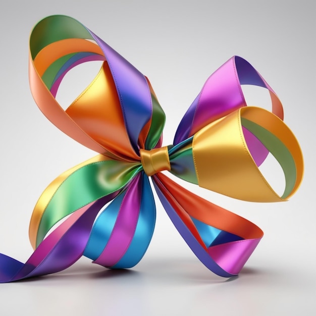 a colorful bow made by a ribbon