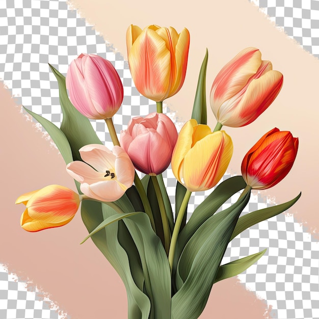 Colorful bundle of tulips