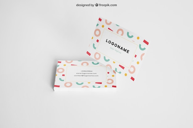 PSD colorful business card mockup