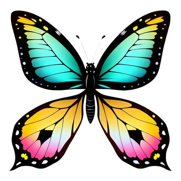 Colorful butterfly clipart for decoration AIgenerated