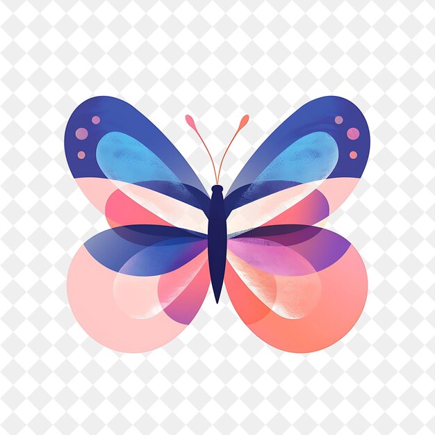 PSD a colorful butterfly with a blue and pink colors on it