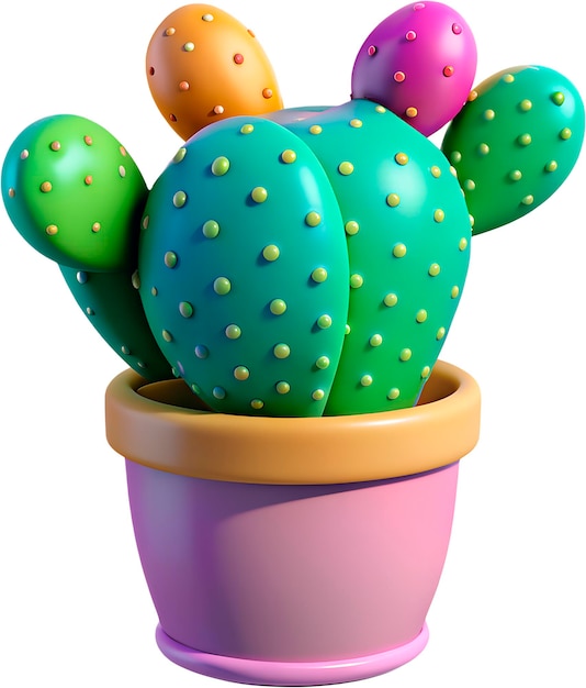 a colorful cactus plant with colorful flowers in a pot