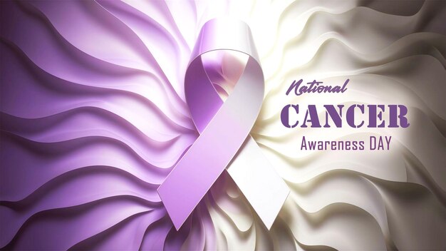 PSD colorful cancer ribbon symbol for cancer awareness day template design