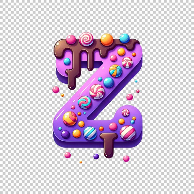 PSD colorful candythemed letter z illustration