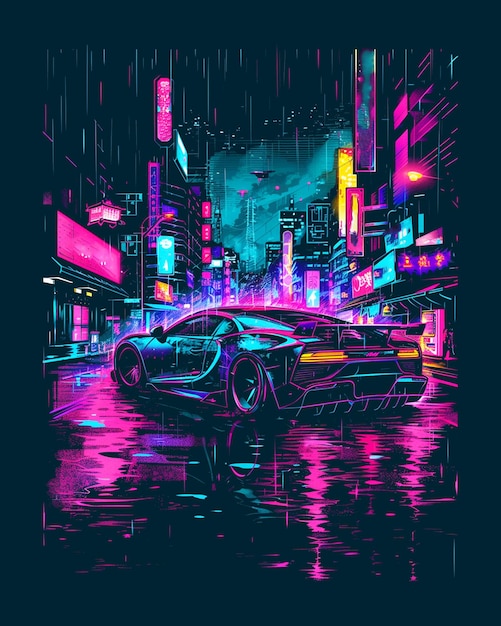 colorful car poster design template