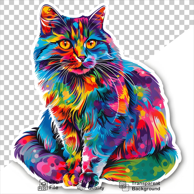 a colorful cat with a colorful pattern on its face