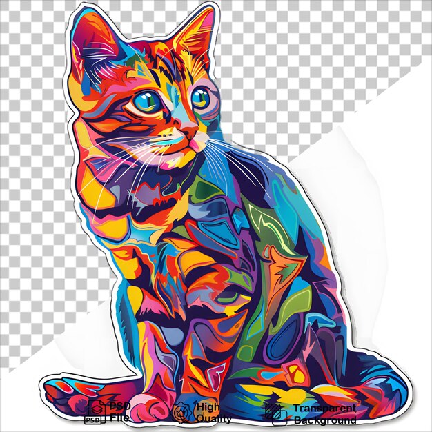 PSD a colorful cat with the word quot new year quot on it