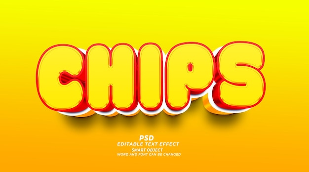 Colorful Chips photoshop 3d editable text effect