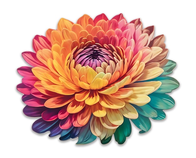 Colorful Chrysanthemum PSD