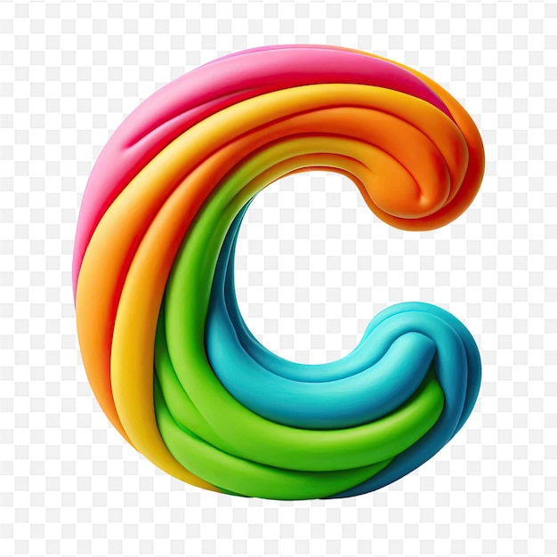 PSD a colorful circle with the letter c on it