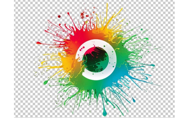 a colorful circle with a white circle and the letter a on it