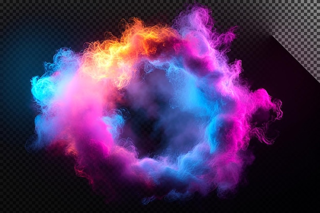 Colorful Cloud with dual lighting glowing effect on transparent background