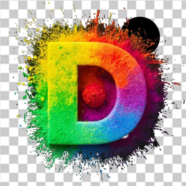 a colorful and colorful background with a rainbow colored letter d and the word d on it