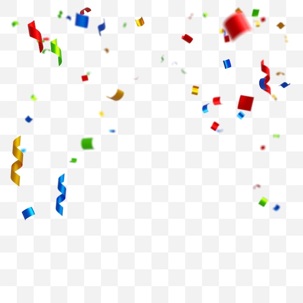 PSD colorful confetti isolated