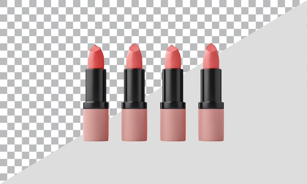 Colorful Cosmetic Lipstick isolated on transparent background