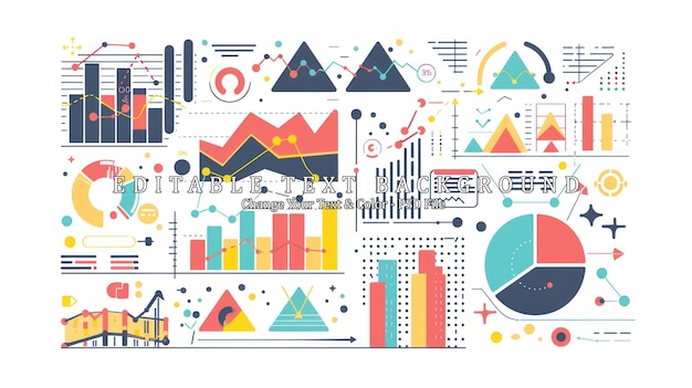 PSD colorful data visualization abstract charts and graphs business analytics and statistics