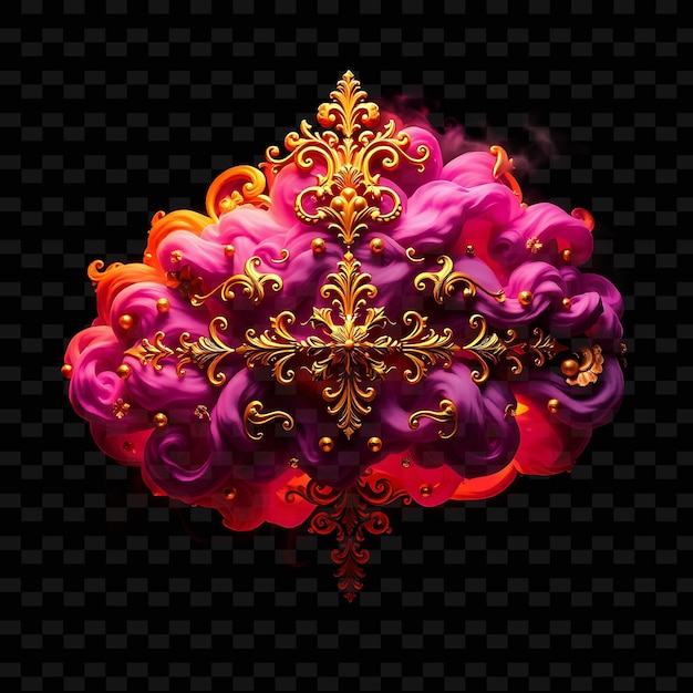 a colorful design of a flower is shown on a black background