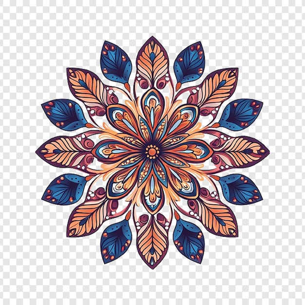 PSD a colorful design of mandala on transparent background