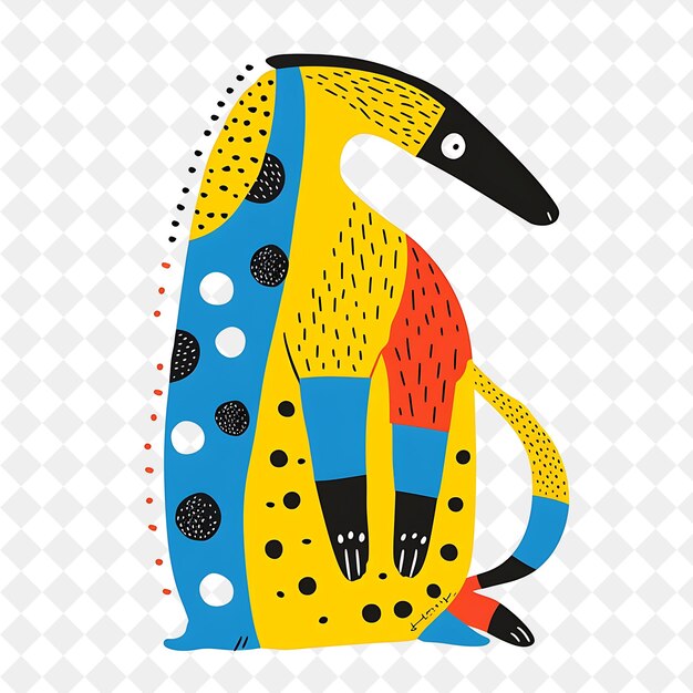 PSD a colorful dinosaur with a blue and yellow shirt sits on a white background